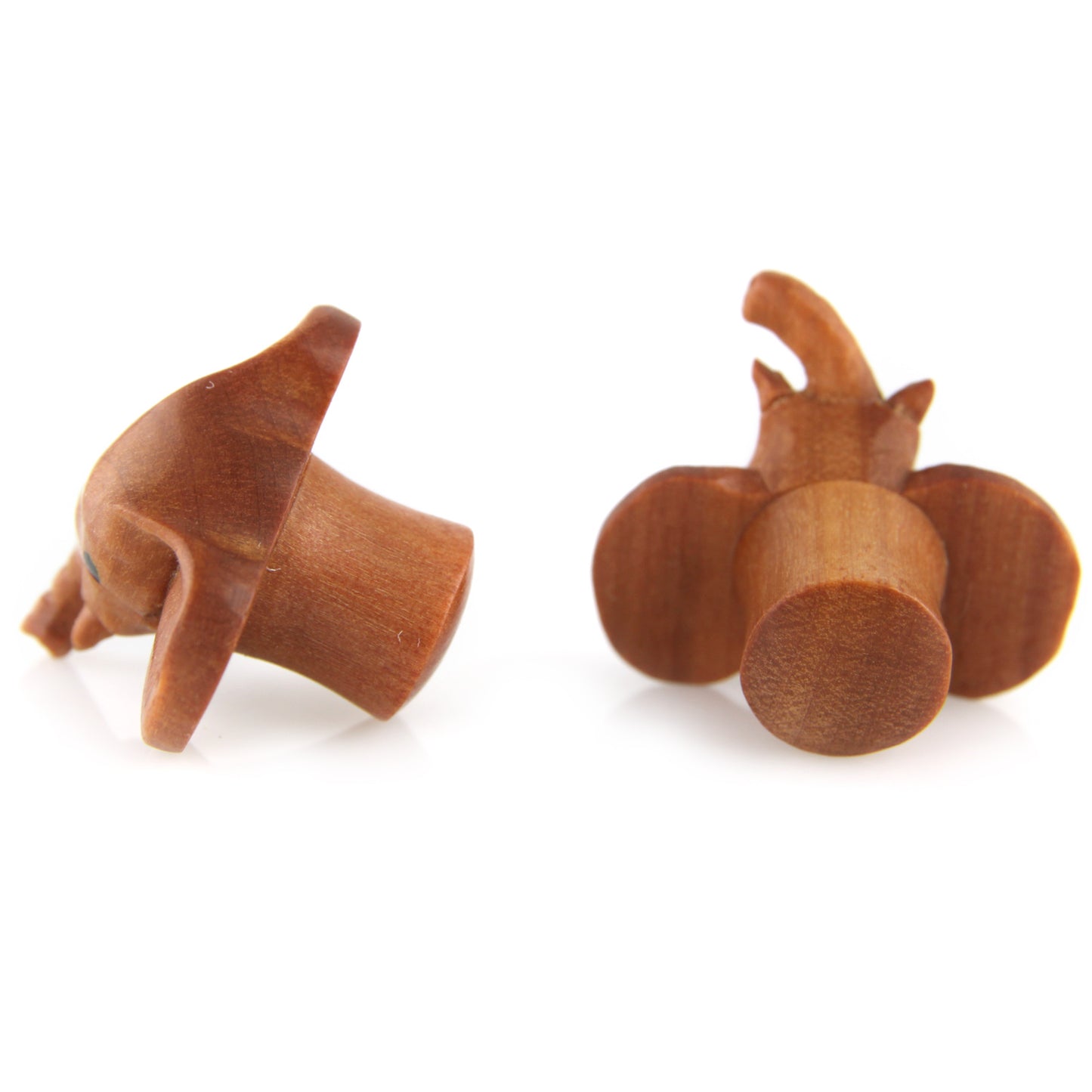 Hand Carved Wood Elephant Ear Plugs – image 2 – Evolatree Jewelry