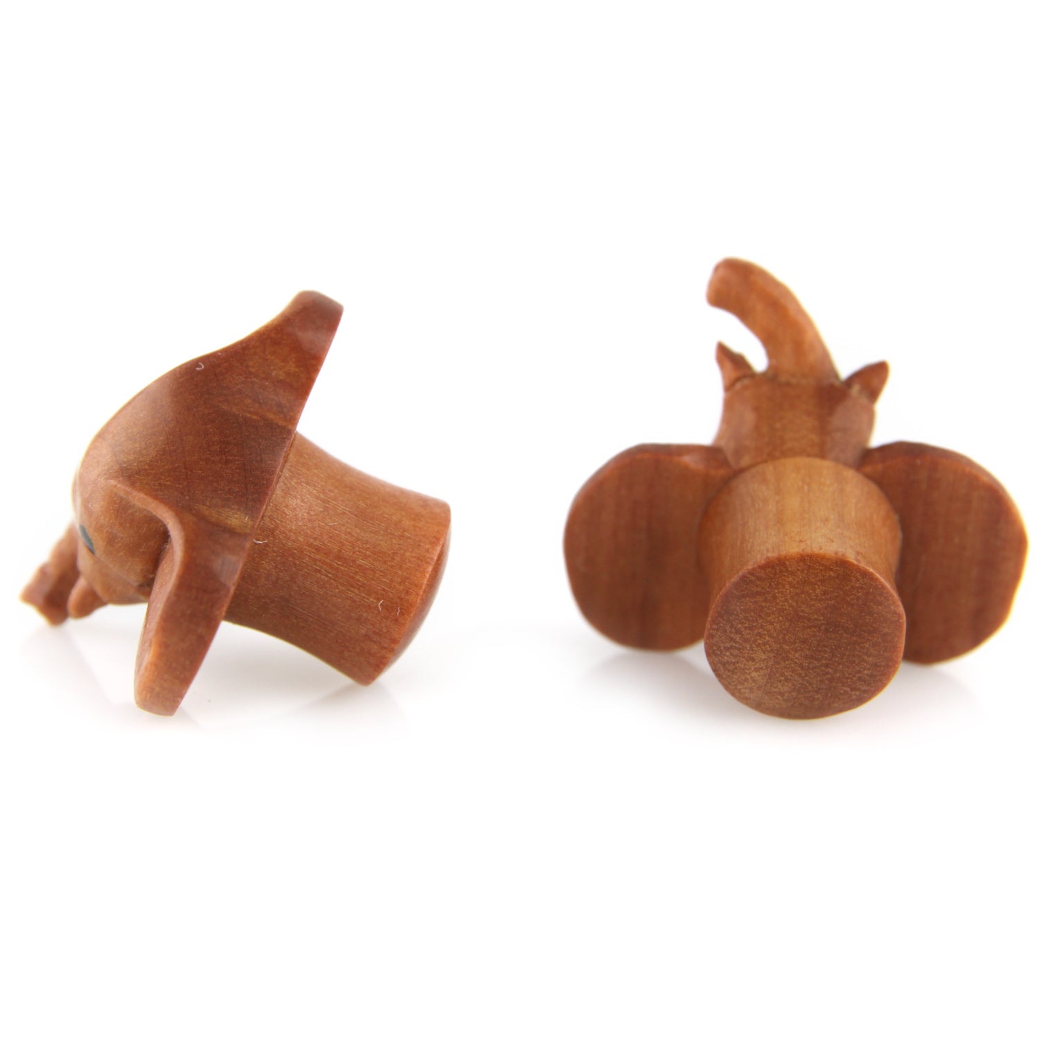 Hand Carved Wood Elephant Ear Plugs – image 2 – Evolatree Jewelry
