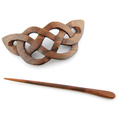 Evolatree Natural Hair Barrettes for Women and Men - Handmade Wood Barrette Hair Pin - Unique Wooden Hair Styling Accessories - 4" (Celtic Butterfly)