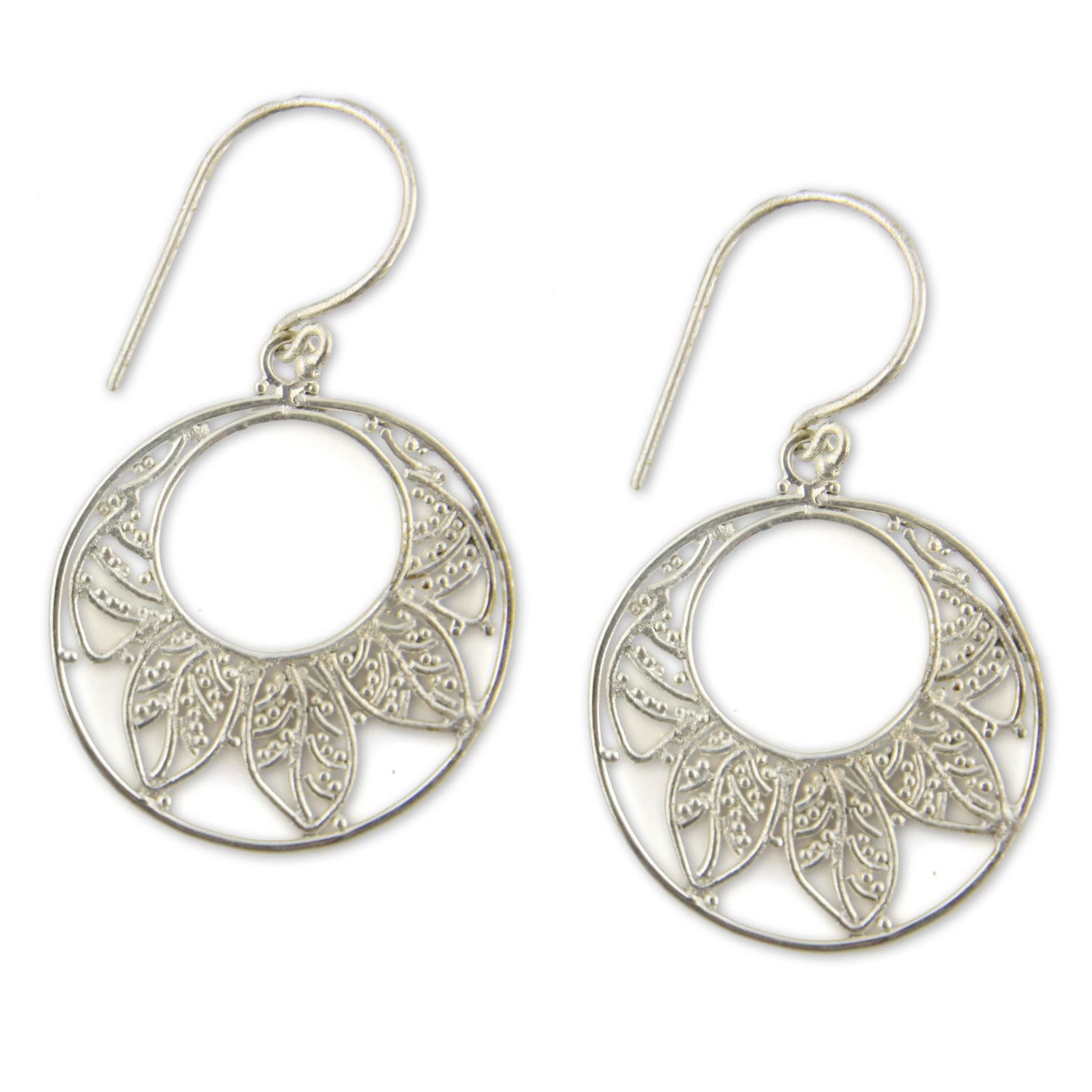 Handcrafted Silver-Plated Small Leaf Hook Earrings - Style 0044 – image 3 – Evolatree Jewelry