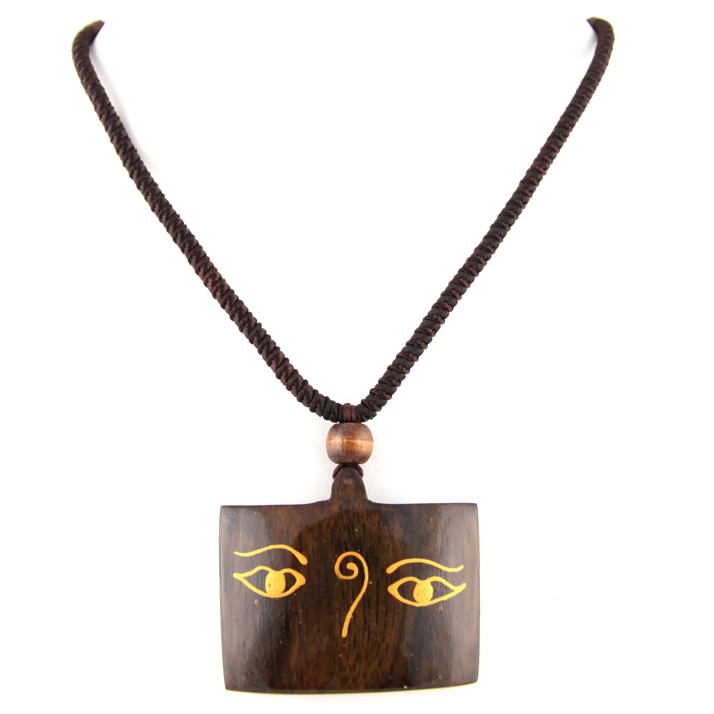 Fractal Midnight Mushroom Tree Face Painted Wood Pendant Necklace – image 3 – Evolatree Jewelry