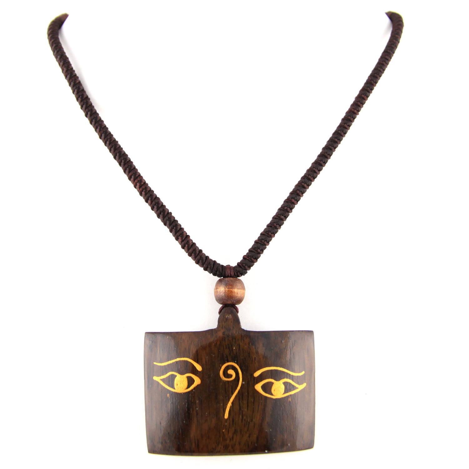 Fractal Midnight Mushroom Tree Face Painted Wood Pendant Necklace – image 3 – Evolatree Jewelry