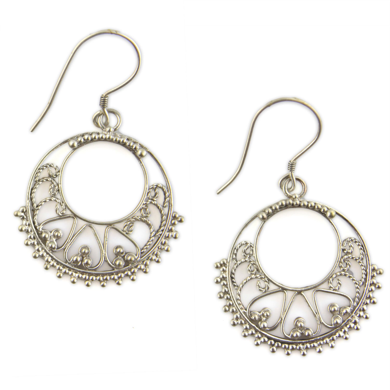 Handcrafted Silver-Plated Small Heart Hook Earrings – image 3 – Evolatree Jewelry