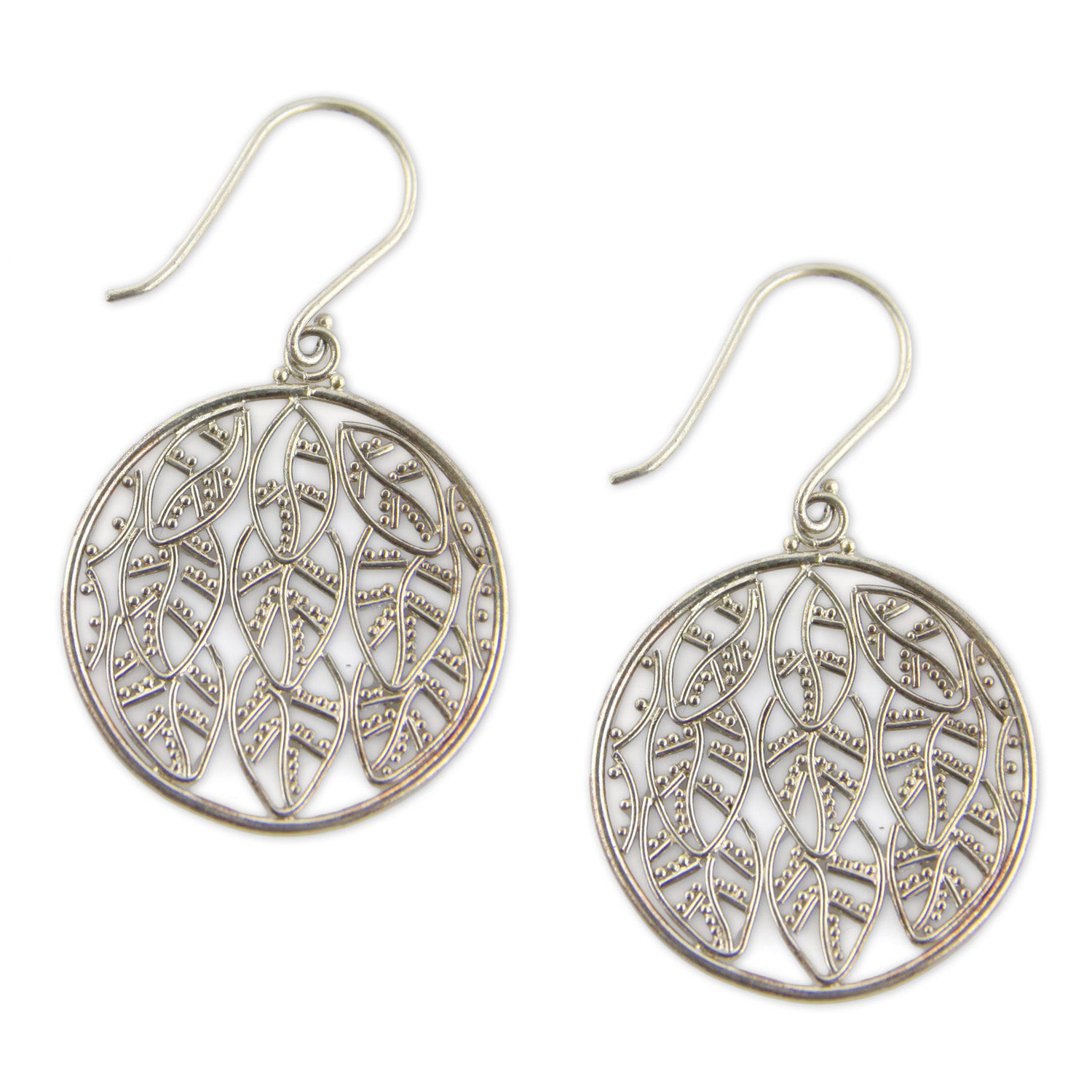 Handcrafted Silver-Plated Small Leaf Hook Earrings - Style 0043 – image 3 – Evolatree Jewelry