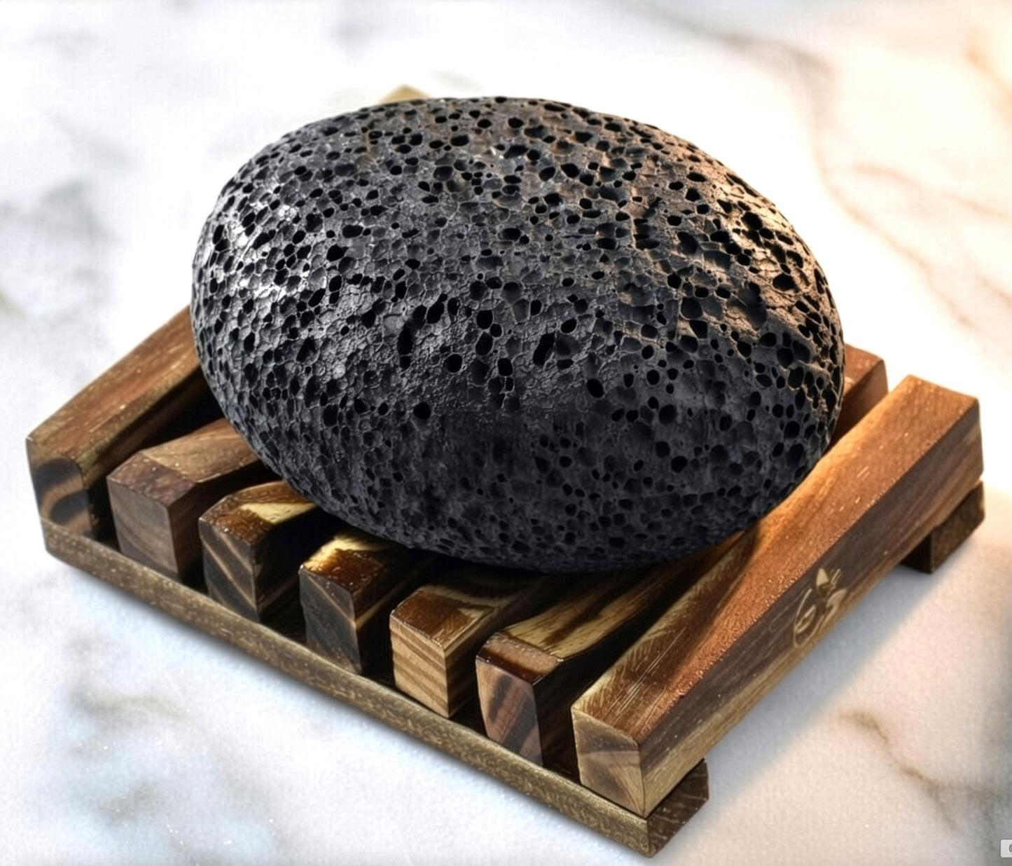 Evolatree Volcanic Lava Pumice Stone with Wooden Tray – Eco-Conscious Premium Callus Remover