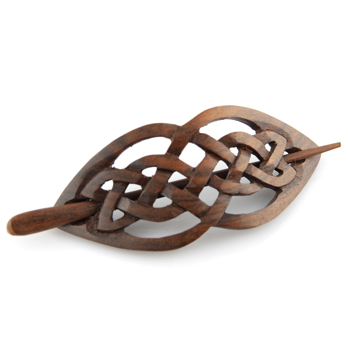 Evolatree Natural Hair Barrettes for Women and Men - Handmade Wood Barrette Hair Pin - Unique Wooden Hair Styling Accessories - 4" (Celtic Love Knot)