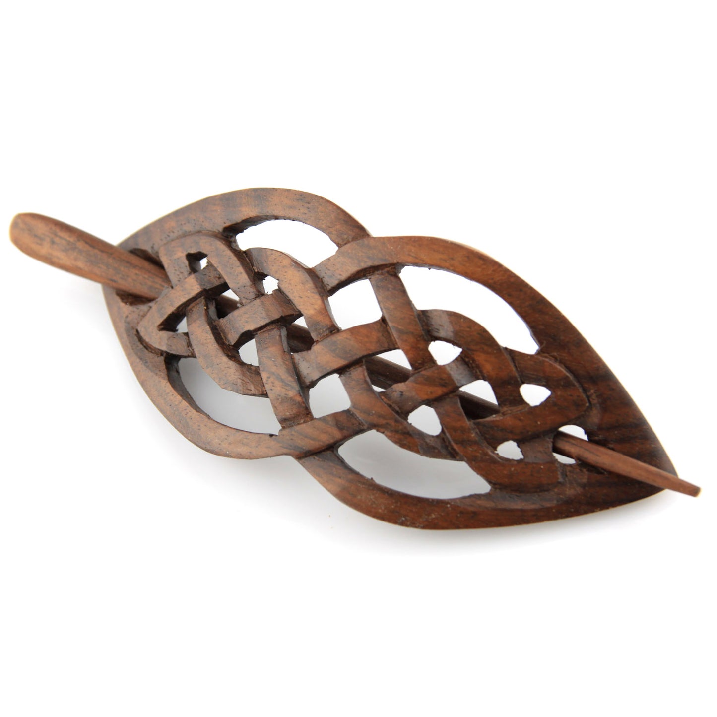 Evolatree Natural Hair Barrettes for Women and Men - Handmade Wood Barrette Hair Pin - Unique Wooden Hair Styling Accessories - 4" (Celtic Love Knot)