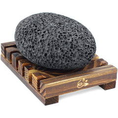 Pumice Stone for Feet - Best Foot Scrubber Callus Remover for Dead Skin - Includes Wooden Bath Tray