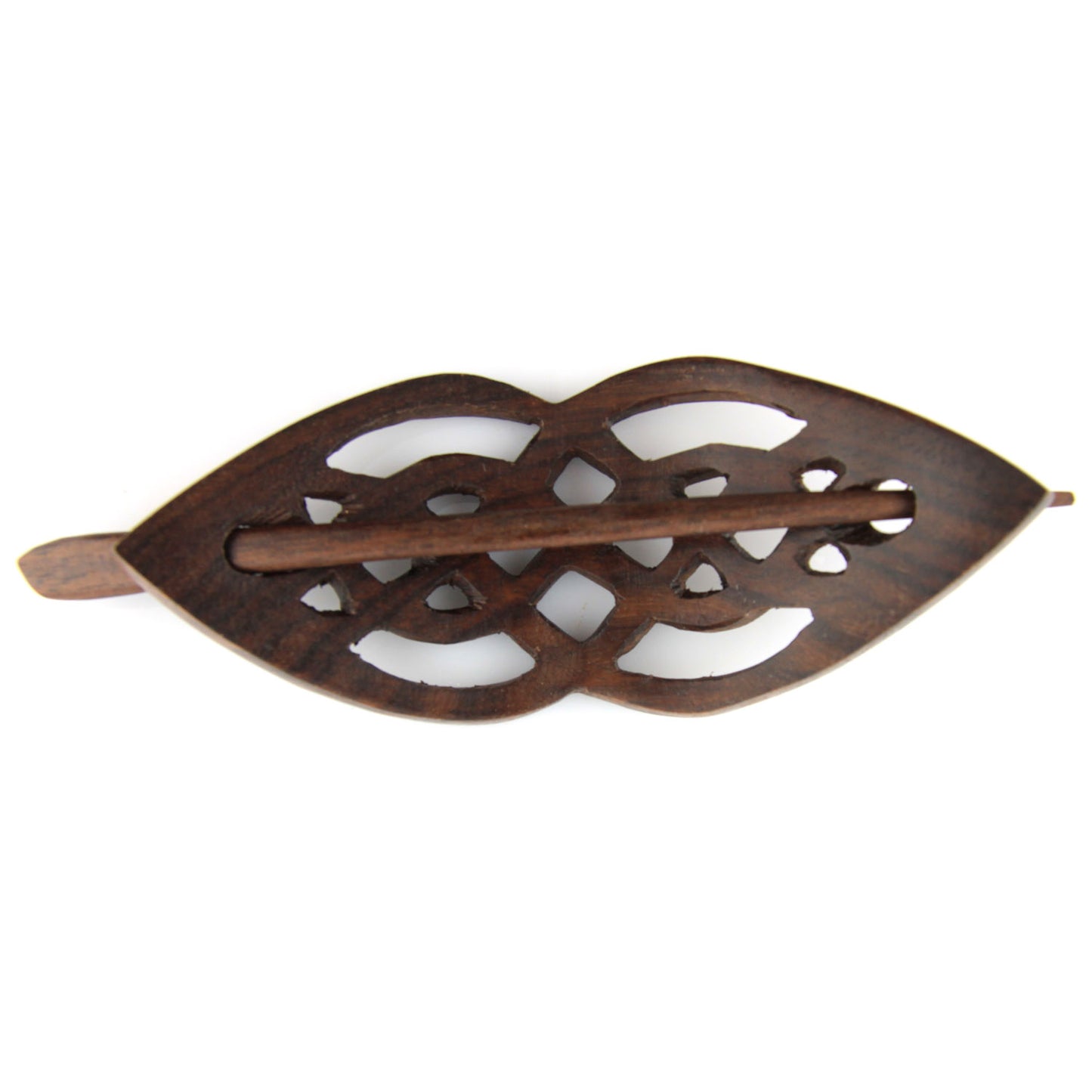 Evolatree Natural Hair Barrettes for Women and Men - Handmade Wood Barrette Hair Pin - Unique Wooden Hair Styling Accessories - 4" (Celtic Love Knot)